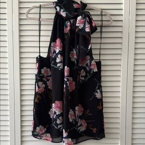 Banana Republic Black and Pink Floral Blouse. Worn once